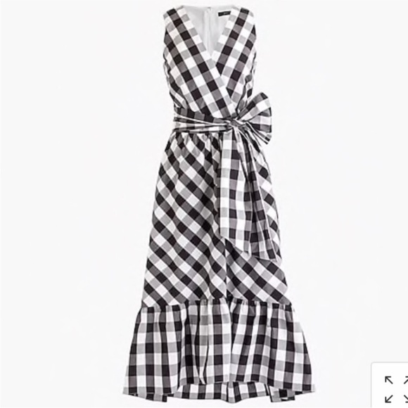 J. Crew Black and White Checkered Dress Size 2 (Without the wrap) - Picture 2 of 14